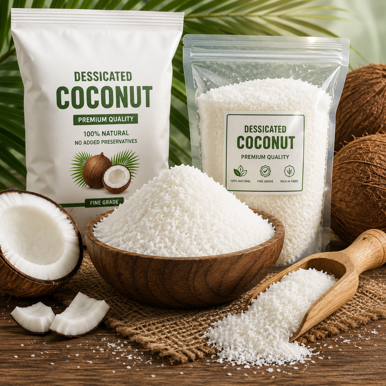 Desiccated coconut